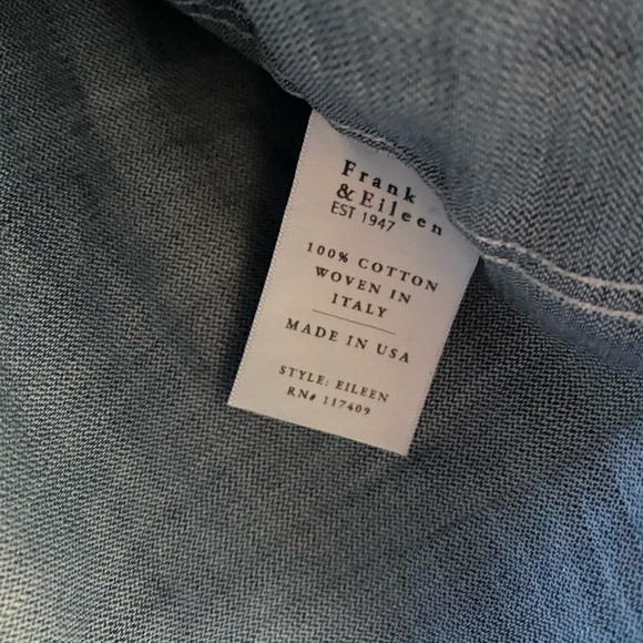 Frank&Eileen Eileen Button-Up Shirt Famous Denim Size: L Stonewashed Indigo - Picture 10 of 16